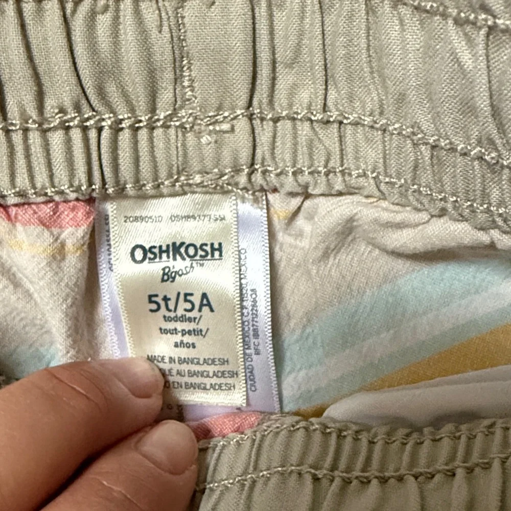 OshKosh B'gosh Striped Shorts in Tan, Pink, Yellow, Blue